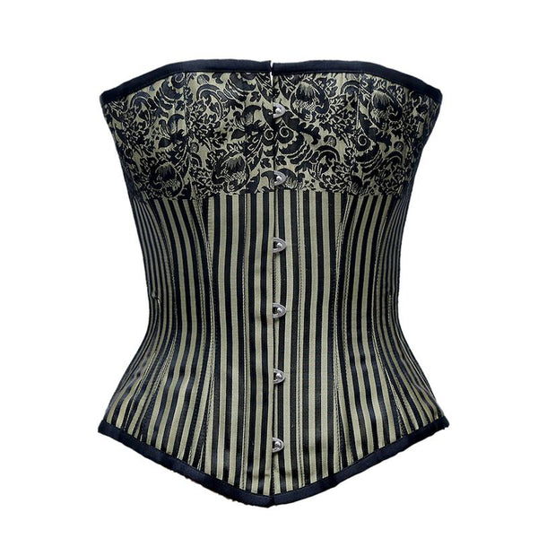 Ryerse Black Gold Brocade Edwardian Overbust Corset