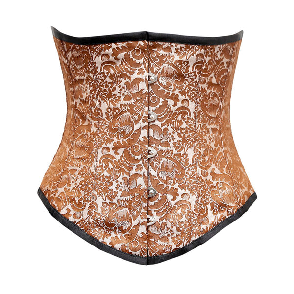 Ginette Brown Silver Brocade Underbust Corset