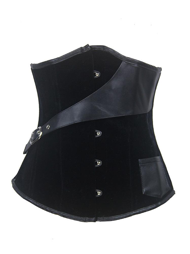Velvet corset, black Our underbust bodice is made of black velvet a