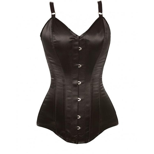 Lyon Black Satin Overbust Corset